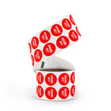 Round Sticker Roll — Red “ROLLING YET?” Label Stickers (Pack)